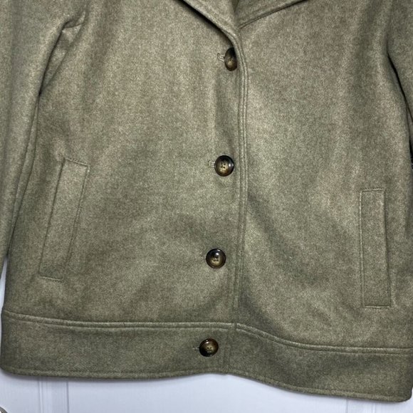 Old Navy Women's Soft-Brushed Sherpa-Trim Jacket Button Up Satin Moss XS New - Picture 4 of 15